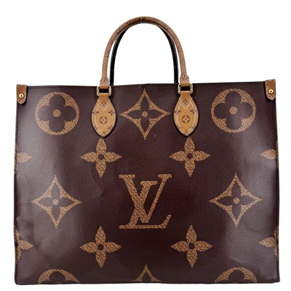 Louis Vuitton  Onthego GM Reverse Monogram Canvas Tote Bag Brown - Picture 1 of 16
